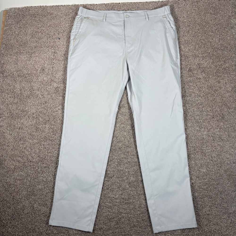 Jack Archer Mens Gray Tech Chino Pants 36x32 Performance Polyester Slim Straight